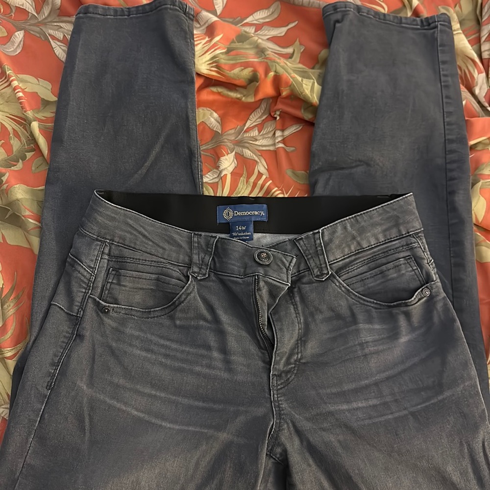 Democracy Ab Solution Jeans in Grey, sz 14W